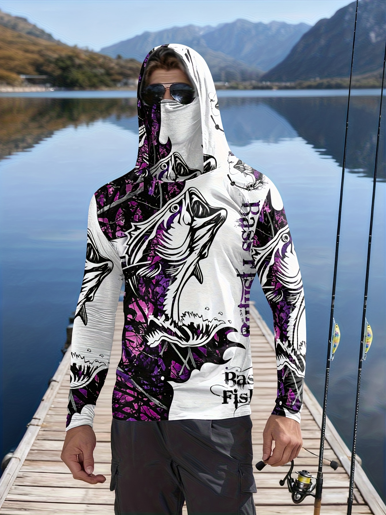 Hunting & Outdoor Supplies Carterton Reviews - Fishing hooded sweatshirt for men long-sleeved