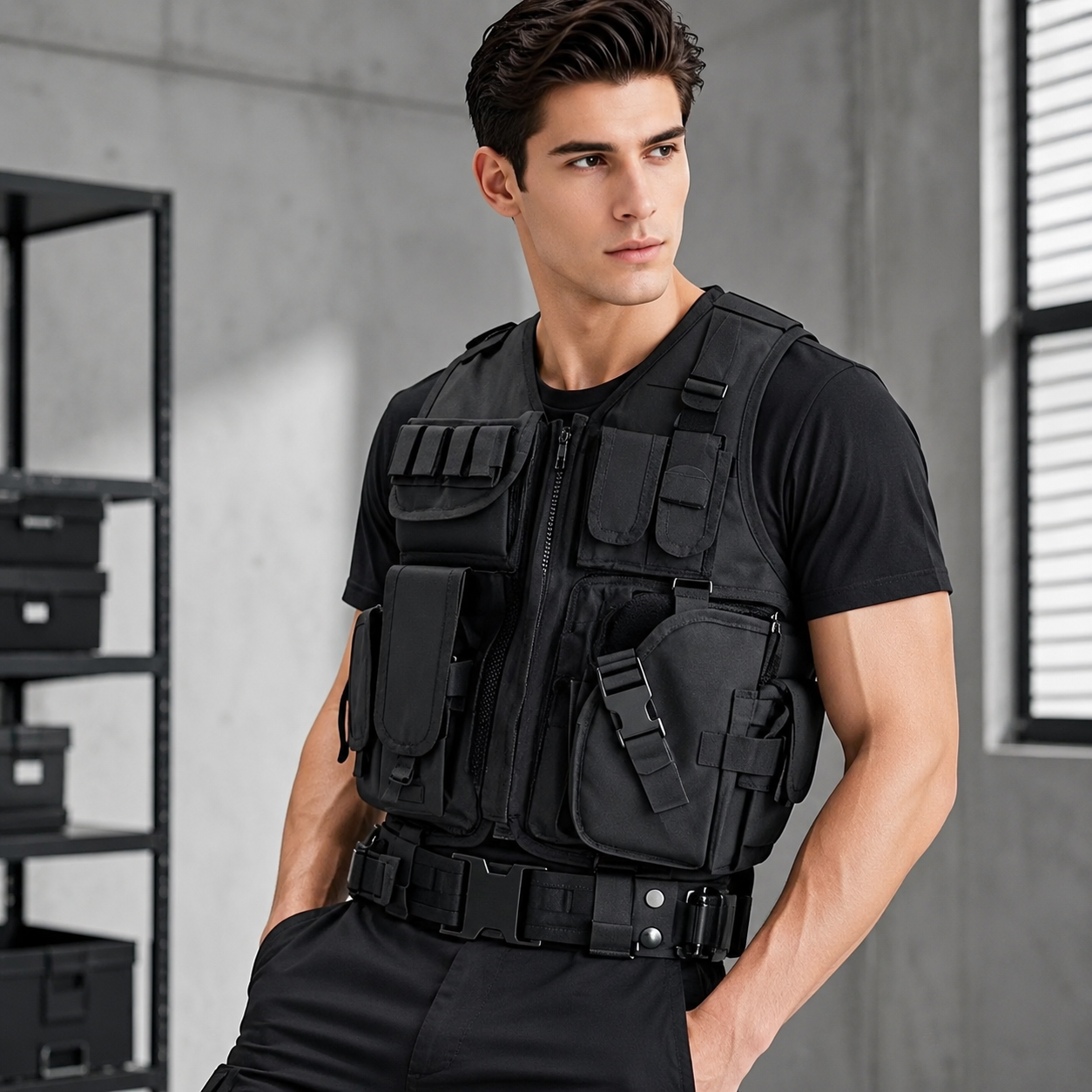 Hunting Outdoor Game - Adjustable Breathable Grid Tactical Vest Jungle