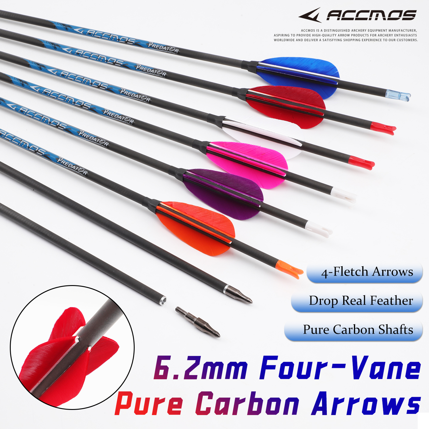 ACCMOS 4-Vanes Pure Carbon Arr - Arrow Carbon Shaft recensie en prijs